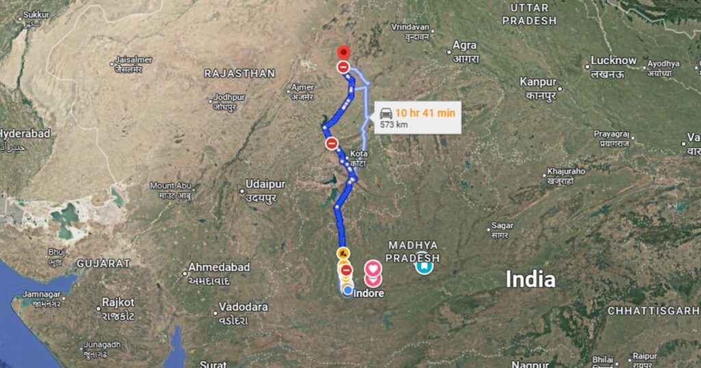 Indore to Jaipur Car Rental