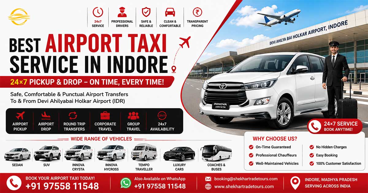 Best Airport Taxi Service in Indore – 24×7 Pickup & Drop
